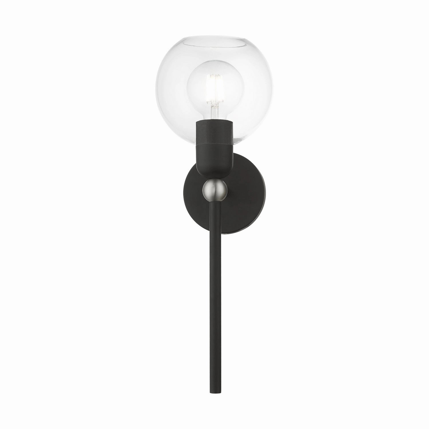 Downtown One Light Wall Sconce Black w/Brushed Nickel Designer Wall Lights store deal