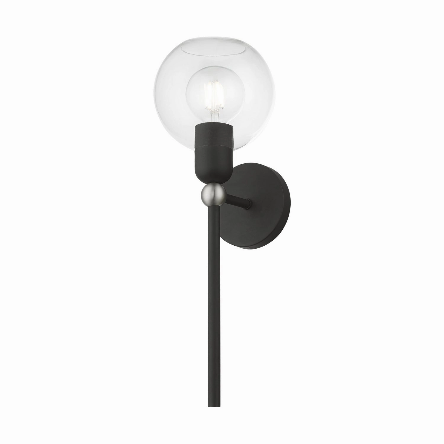 Downtown One Light Wall Sconce Black w/Brushed Nickel Designer Wall Lights store deal