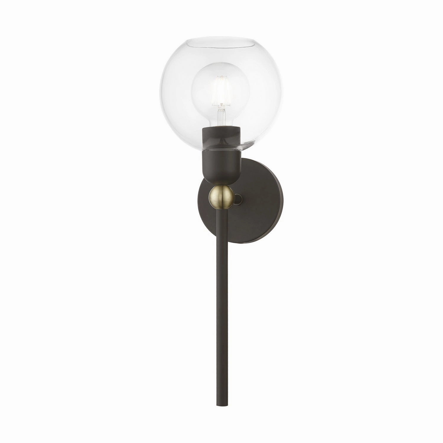 Downtown One Light Wall Sconce Bronze w/Antique Brass Designer Wall Lights store deal