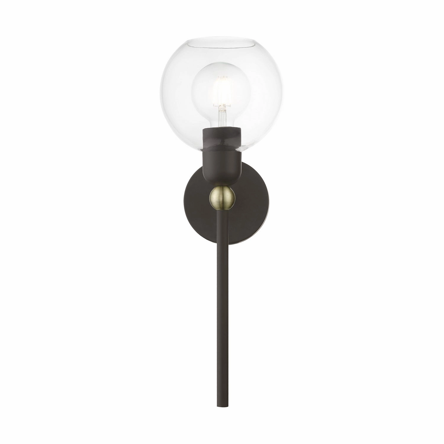 Downtown One Light Wall Sconce Bronze w/Antique Brass Designer Wall Lights store deal