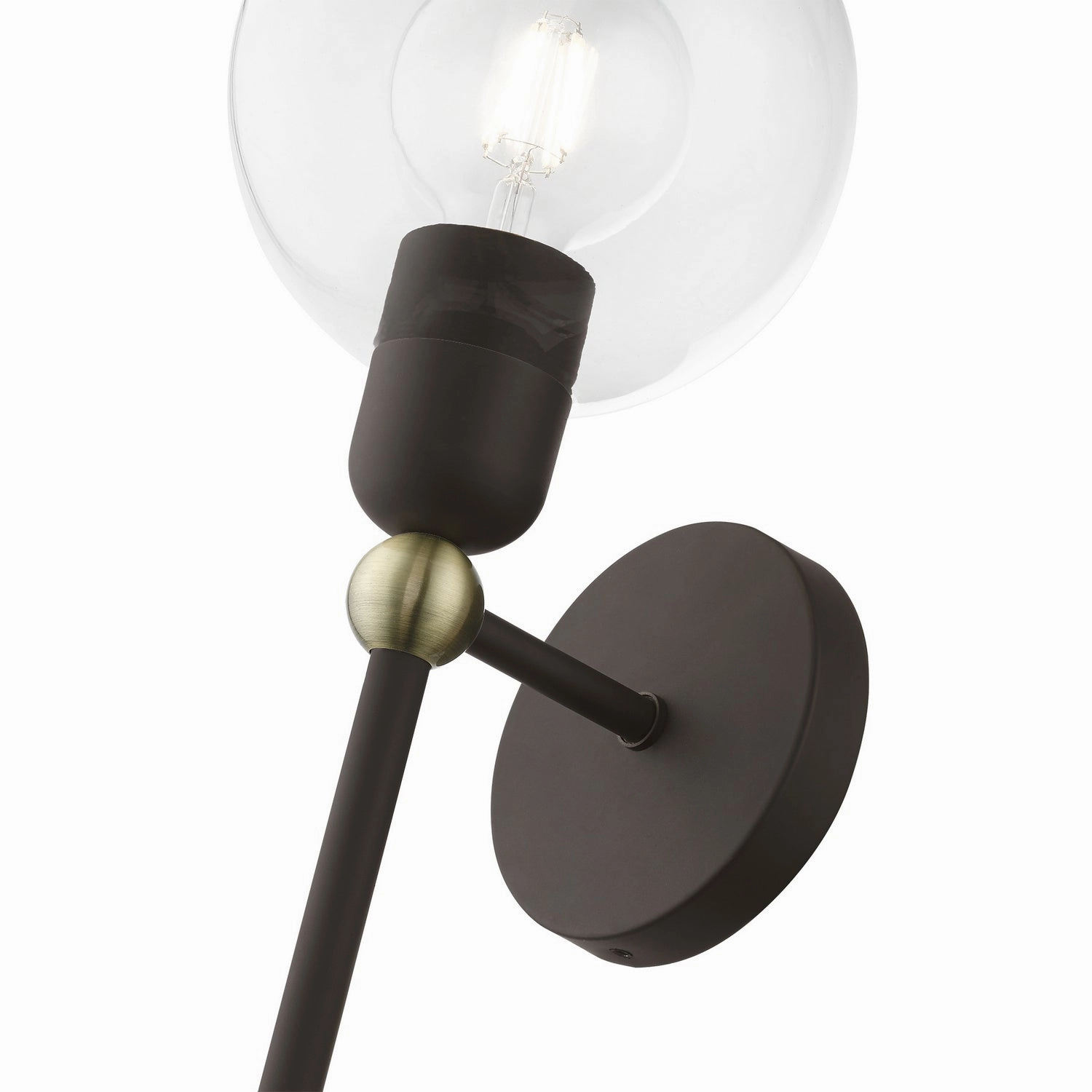 Downtown One Light Wall Sconce Bronze w/Antique Brass Designer Wall Lights store deal