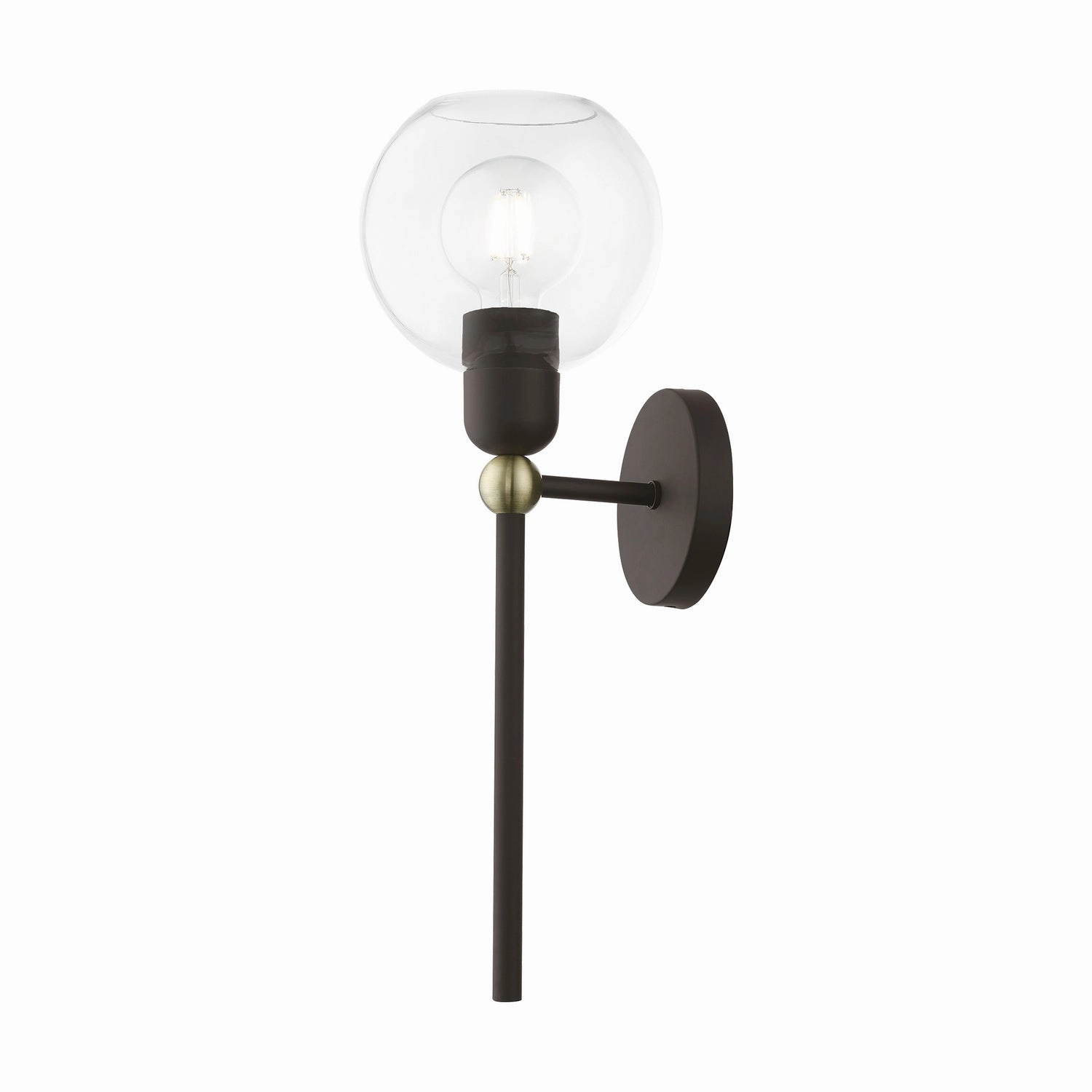Downtown One Light Wall Sconce Bronze w/Antique Brass Designer Wall Lights store deal