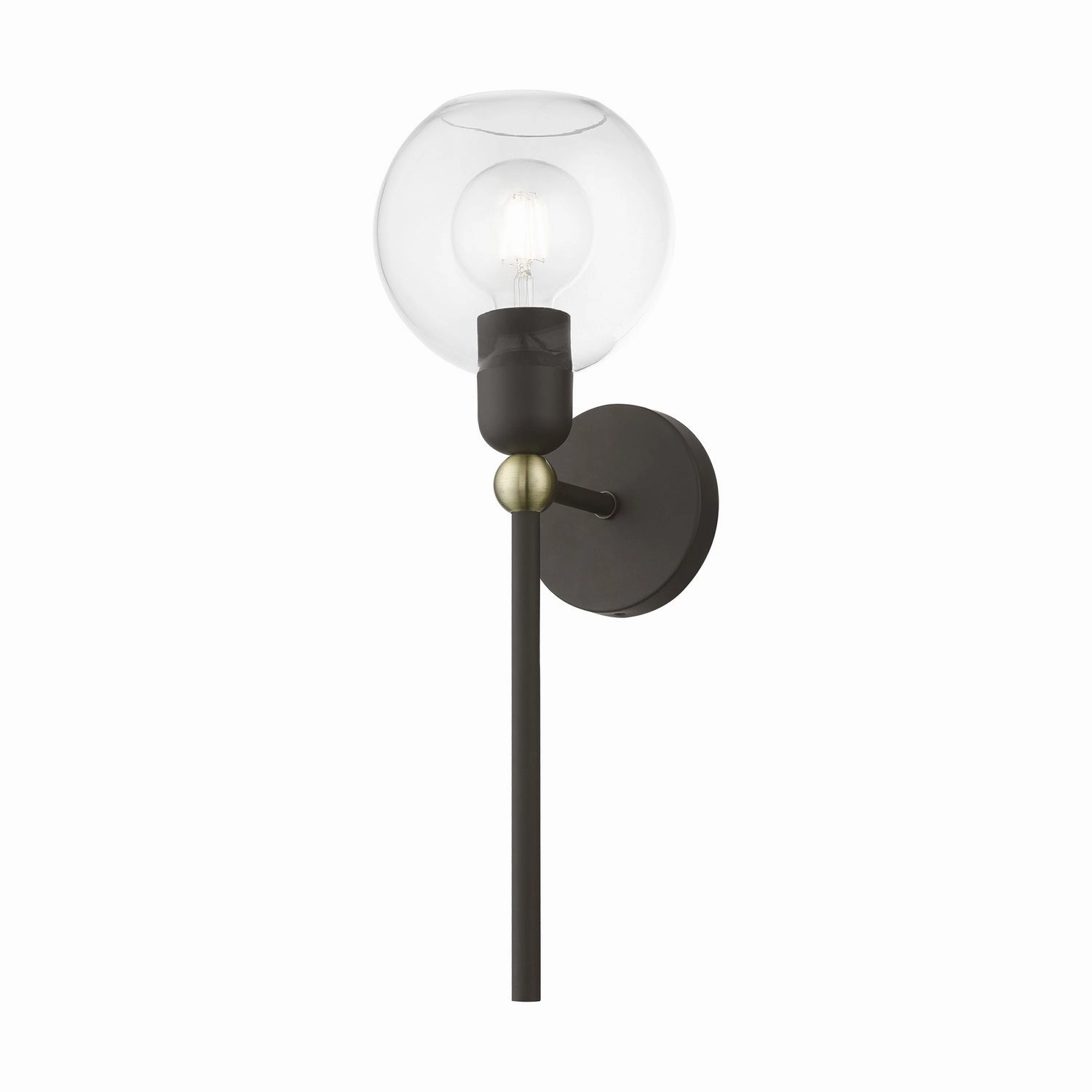 Downtown One Light Wall Sconce Bronze w/Antique Brass Designer Wall Lights store deal