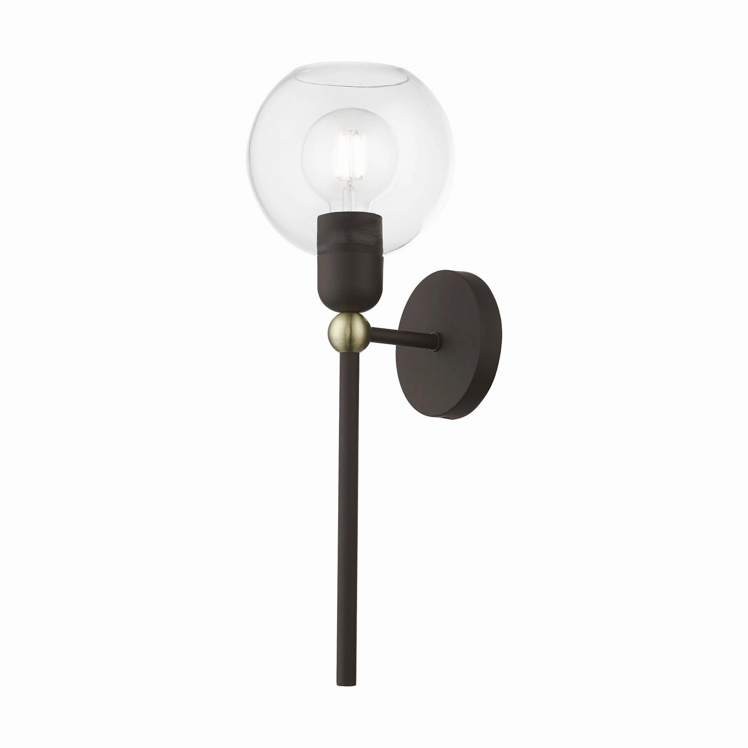 Downtown One Light Wall Sconce Bronze w/Antique Brass Designer Wall Lights store deal