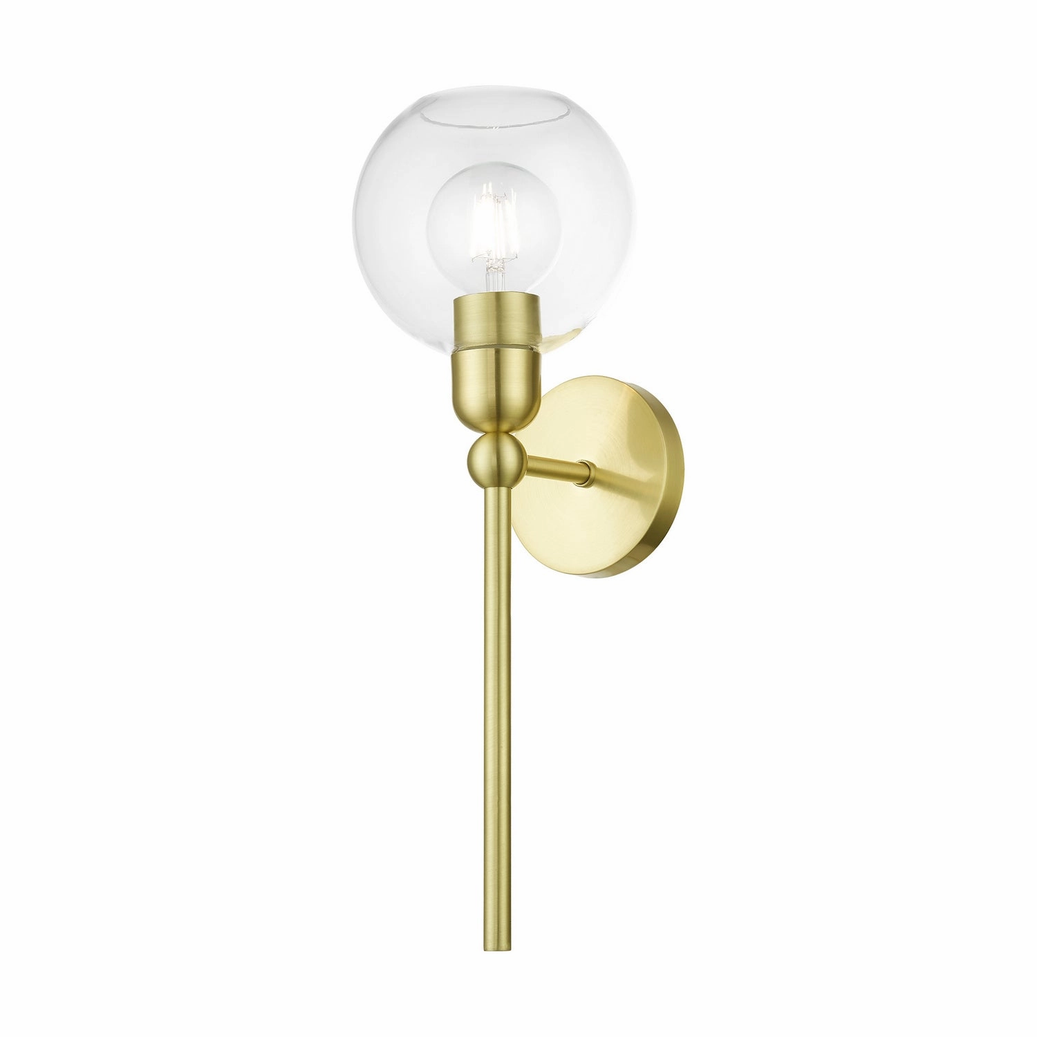 Downtown One Light Wall Sconce Satin Brass Designer Wall Lights store deal