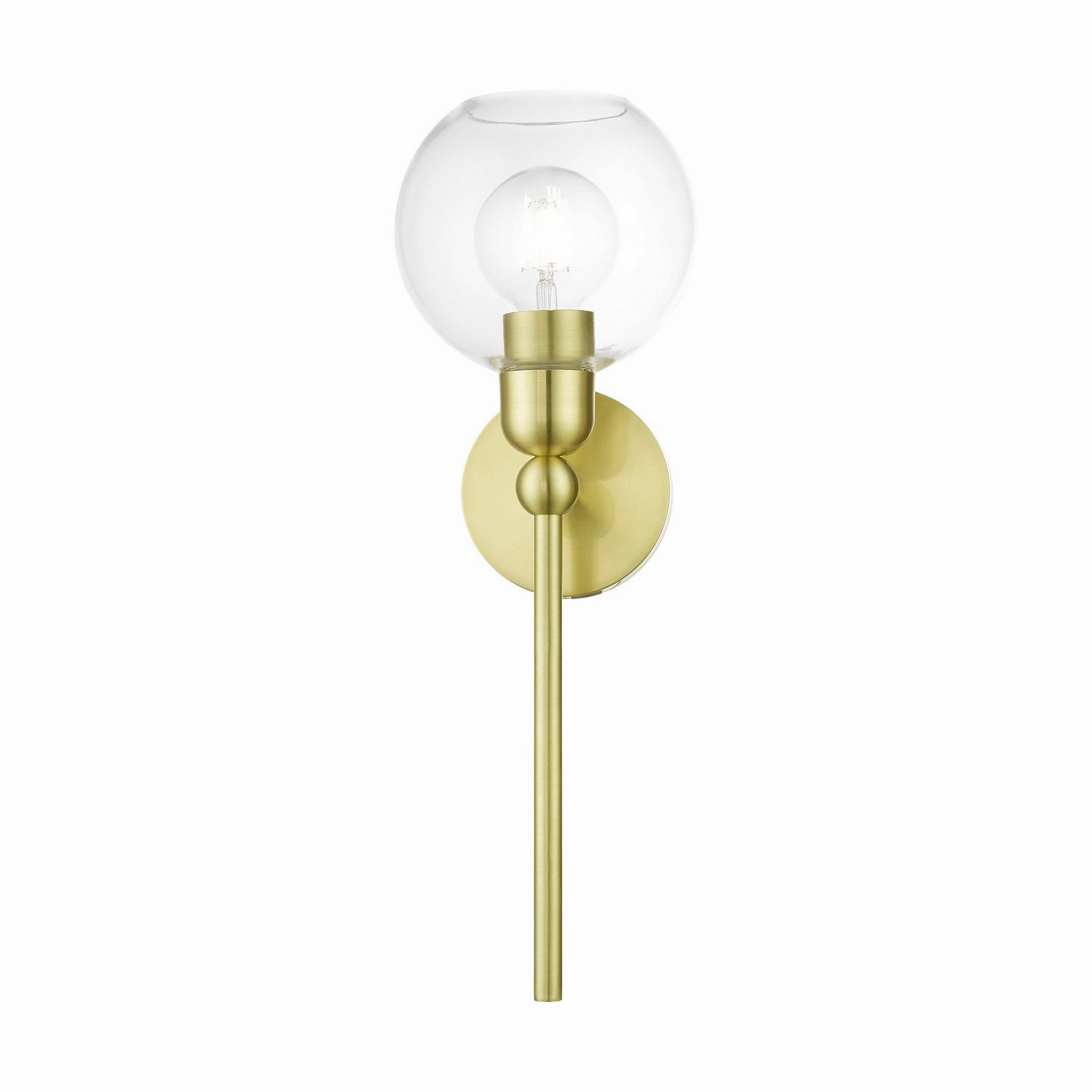 Downtown One Light Wall Sconce Satin Brass Designer Wall Lights store deal