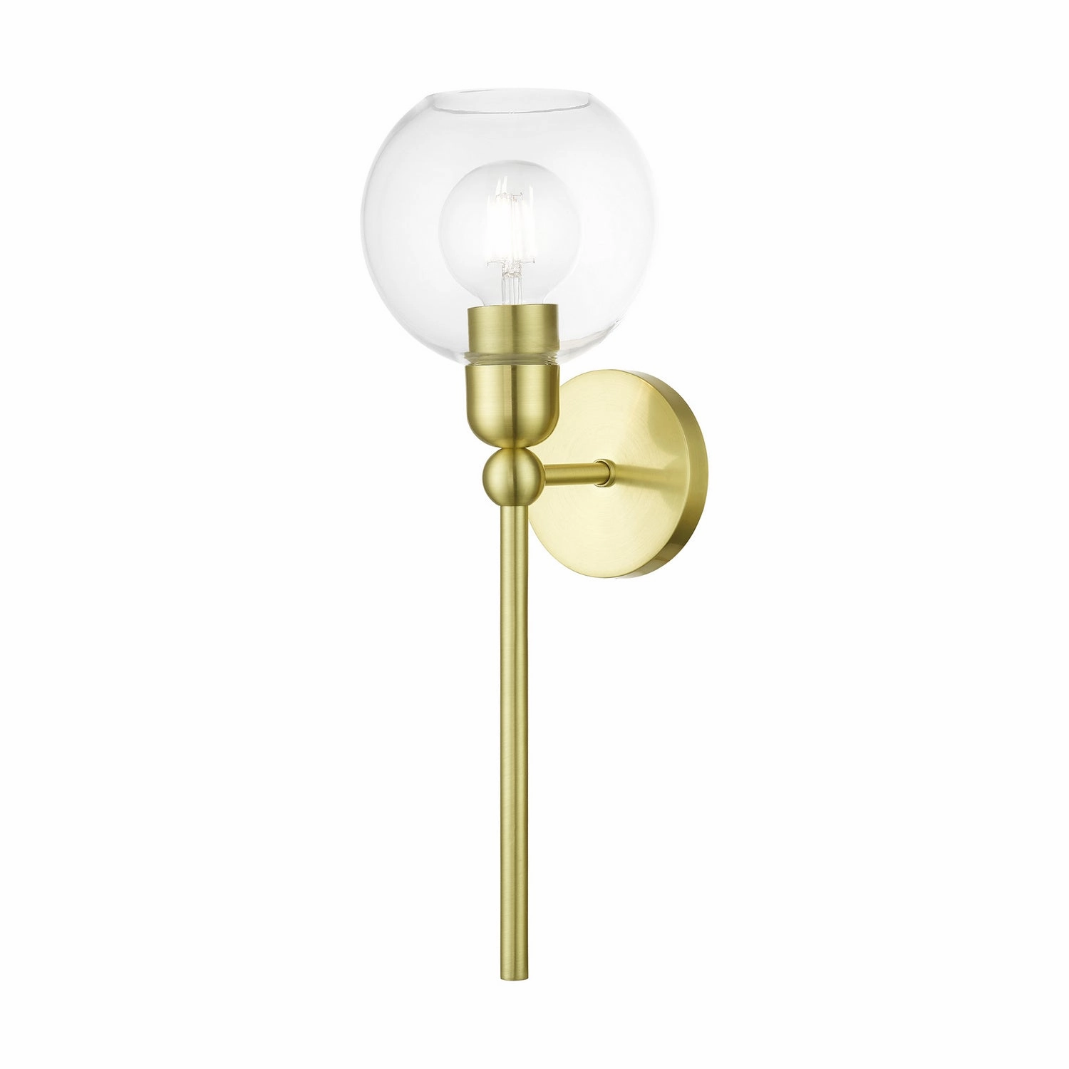 Downtown One Light Wall Sconce Satin Brass Elegant Wall Lights clearance