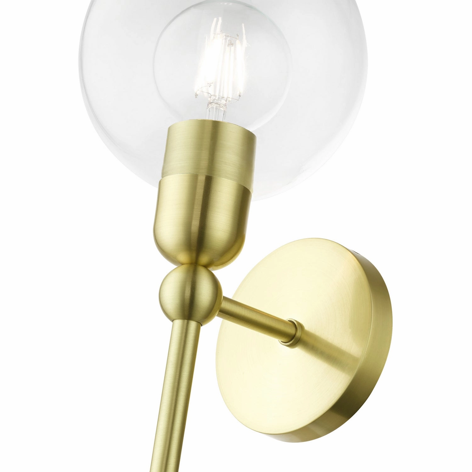 Downtown One Light Wall Sconce Satin Brass Designer Wall Lights store deal