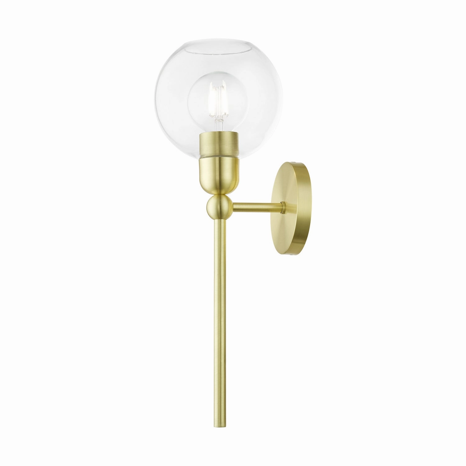 Downtown One Light Wall Sconce Satin Brass Designer Wall Lights store deal