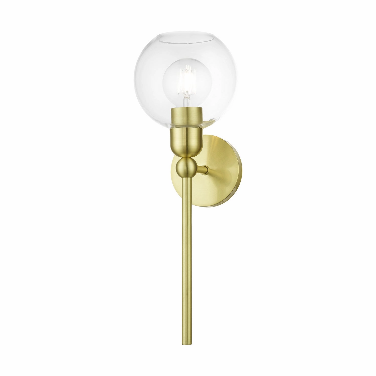 Downtown One Light Wall Sconce Satin Brass Designer Wall Lights store deal