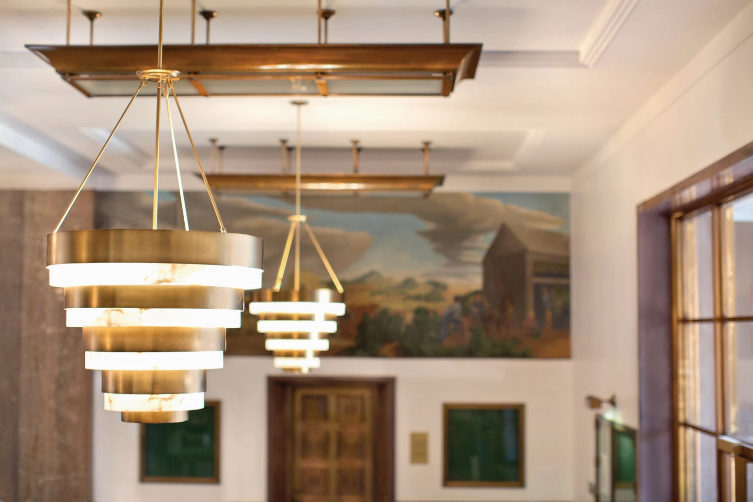Echelon LED Chandelier in Heritage Brass