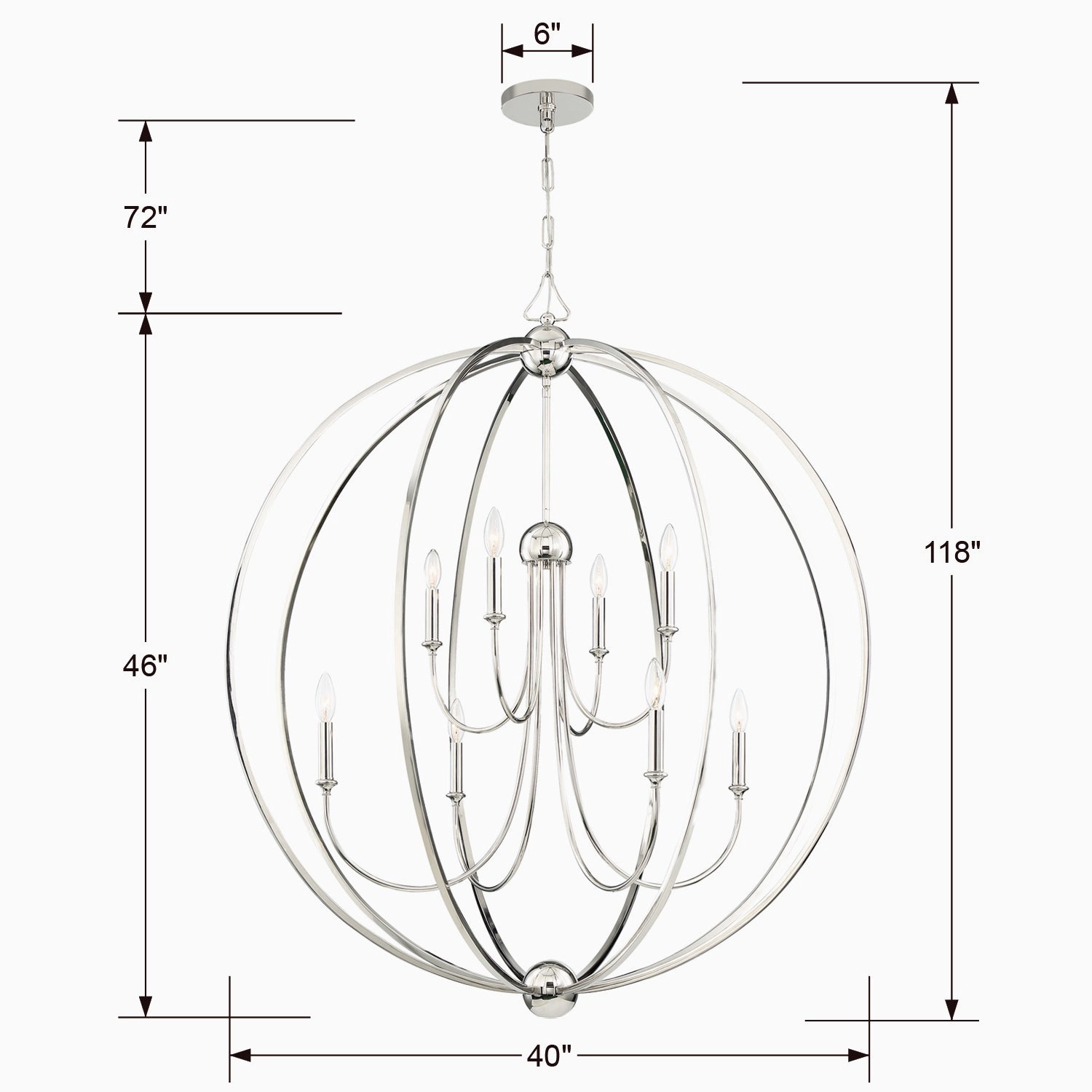 Eight Light Chandelier Energy-saving Ceiling Lights store