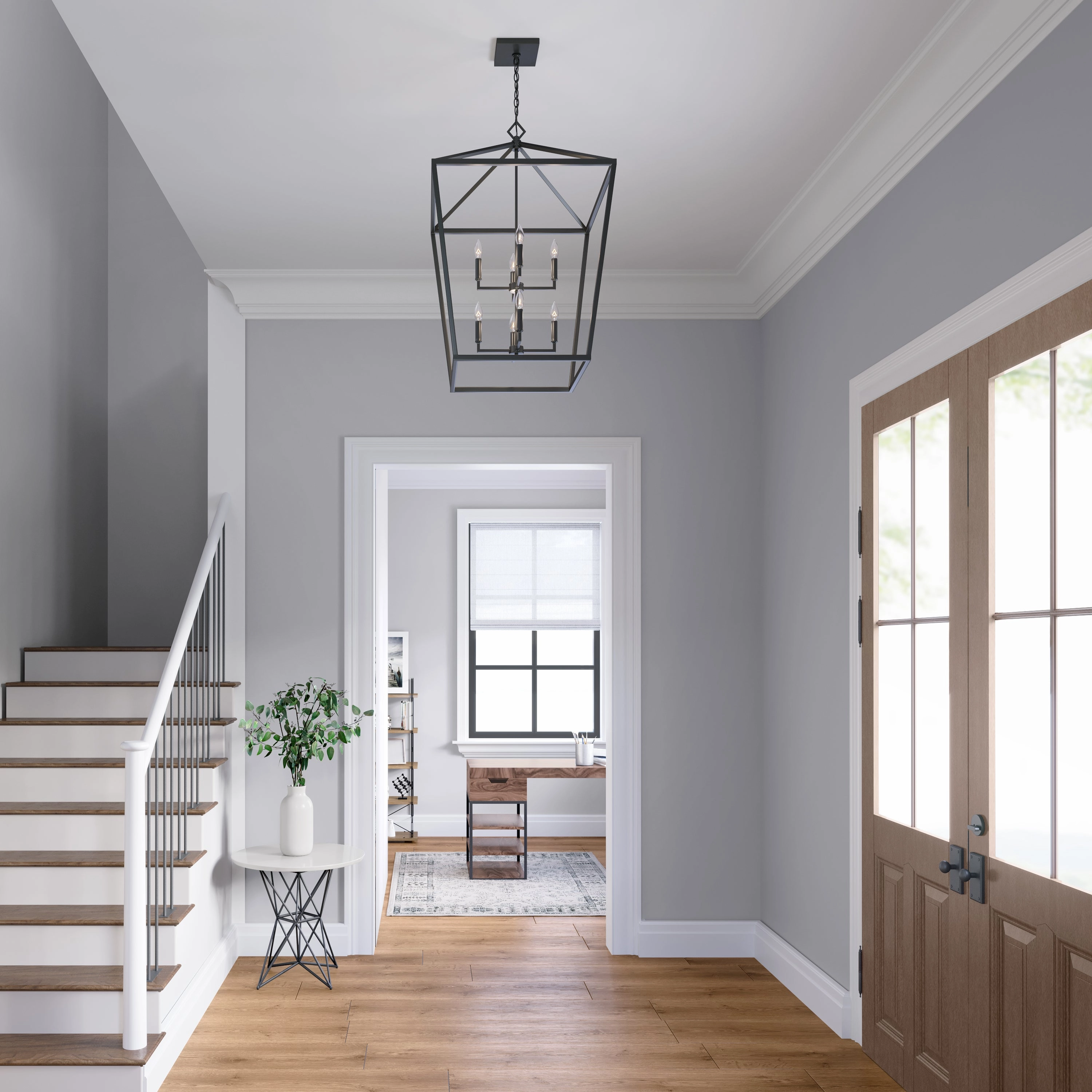 Eight Light Pendant Matte Black Cheap Ceiling Lights available