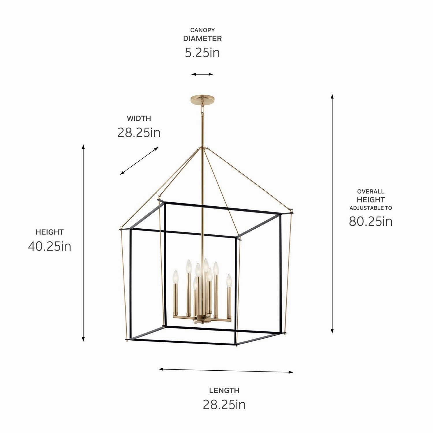 Eisley Eight Light Foyer Pendant Champagne Bronze Designer Ceiling Lights for less