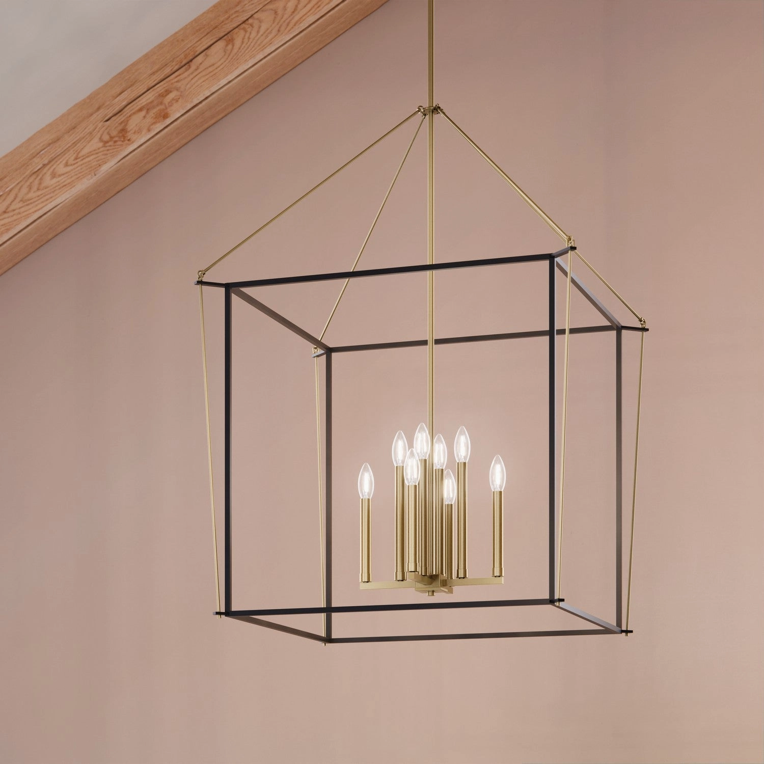 Eisley Eight Light Foyer Pendant Champagne Bronze Designer Ceiling Lights for less