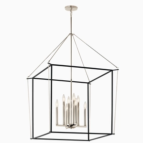 Eisley Eight Light Foyer Pendant Polished Nickel Ceiling Lights Lighting outlet store