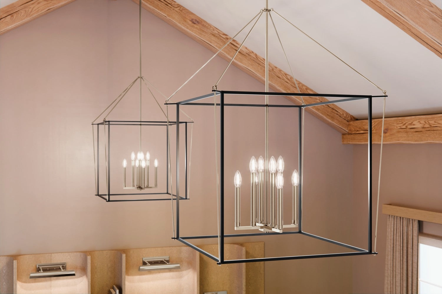 Eisley Eight Light Foyer Pendant Polished Nickel Designer Ceiling Lights for less