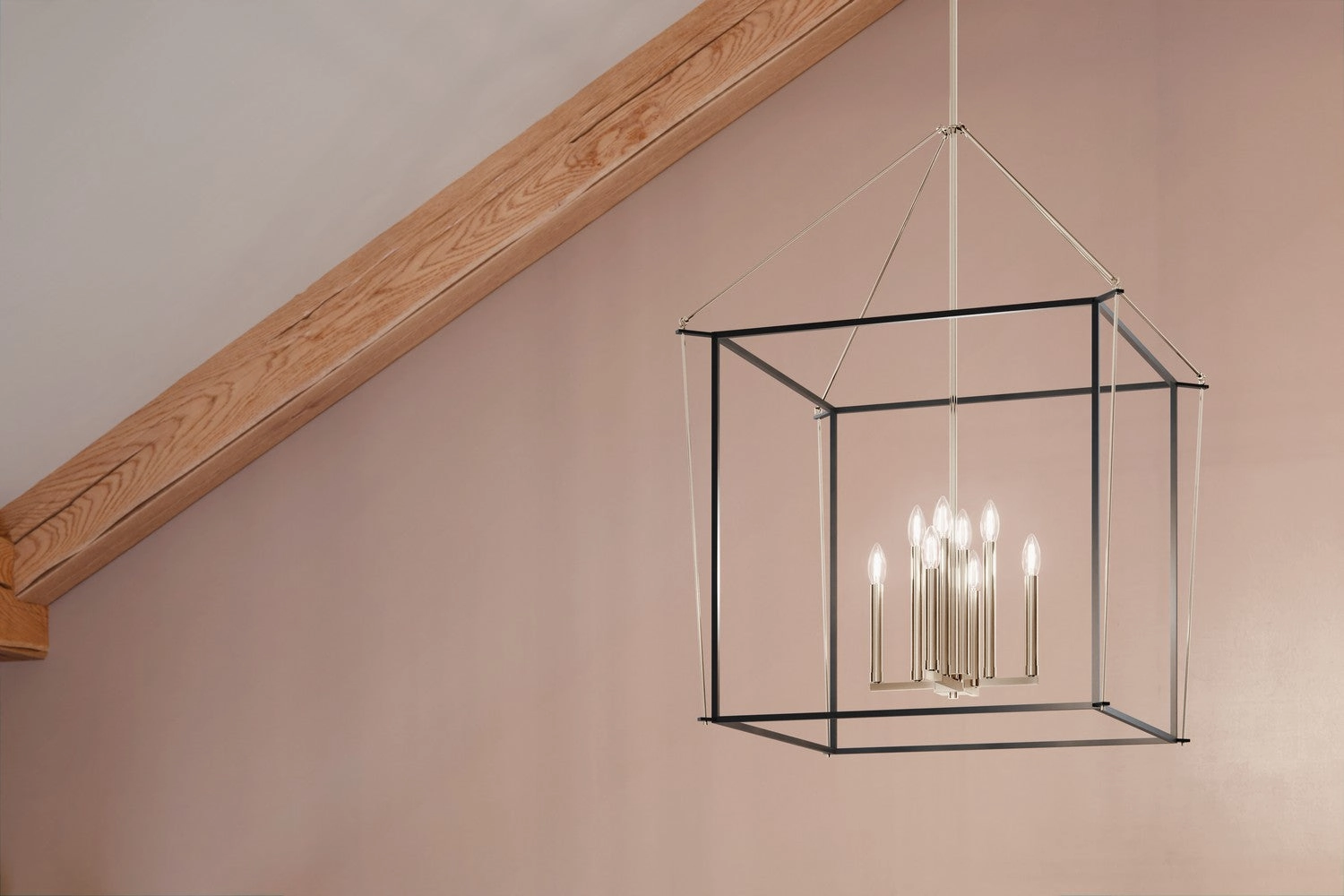 Eisley Eight Light Foyer Pendant Polished Nickel Designer Ceiling Lights for less