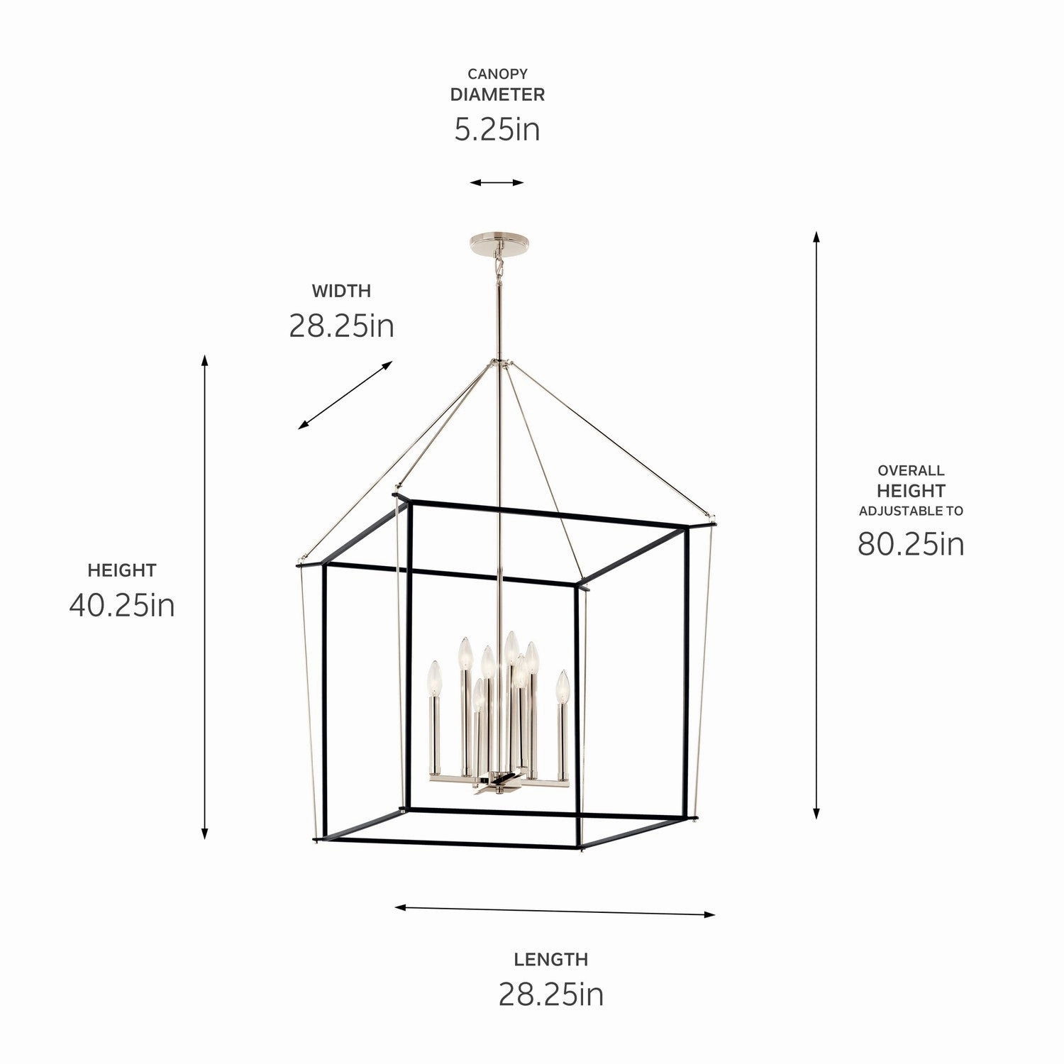 Eisley Eight Light Foyer Pendant Polished Nickel Designer Ceiling Lights for less