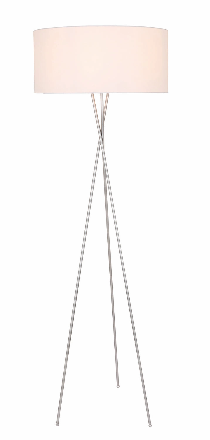Elegant Lighting LD6190S Modern Cason Lamp Silver And White Shade