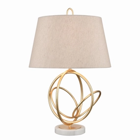 Elk Lighting H0019-7986 Modern Morely Lamp Gold Leaf Discount Lighting Lamps