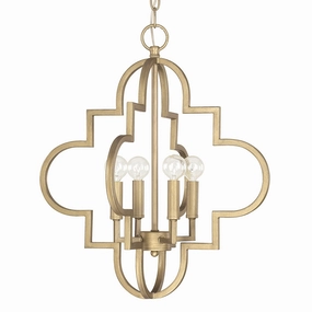 Ellis Four Light Pendant Brushed Gold Ceiling Lights Lighting free shipping