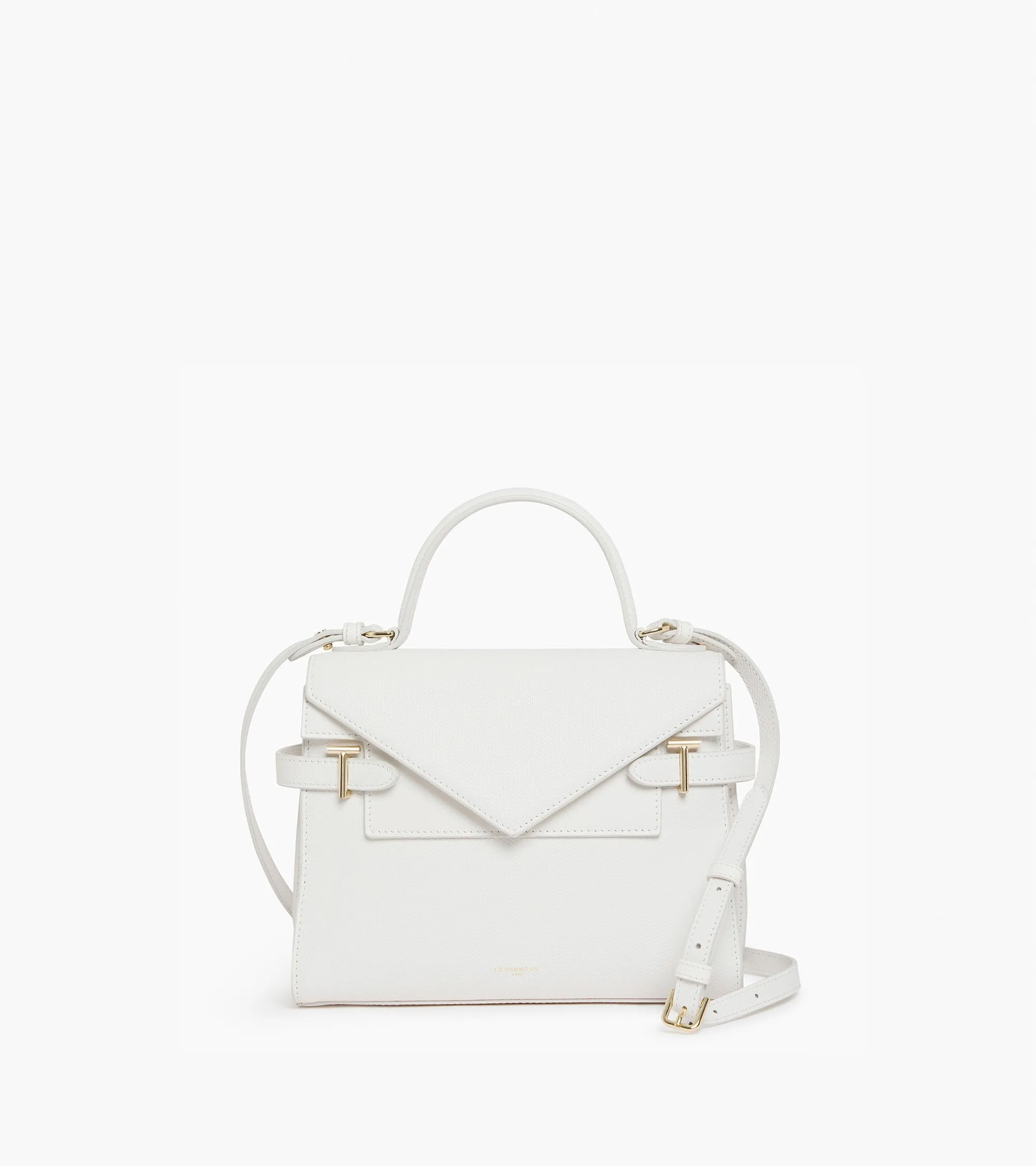 Emilie medium handbag with double flap in T-signature leather