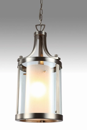 Essex One Light Pendant Buffed Nickel w/Half Opal Glass Ceiling Lights Lighting discount price
