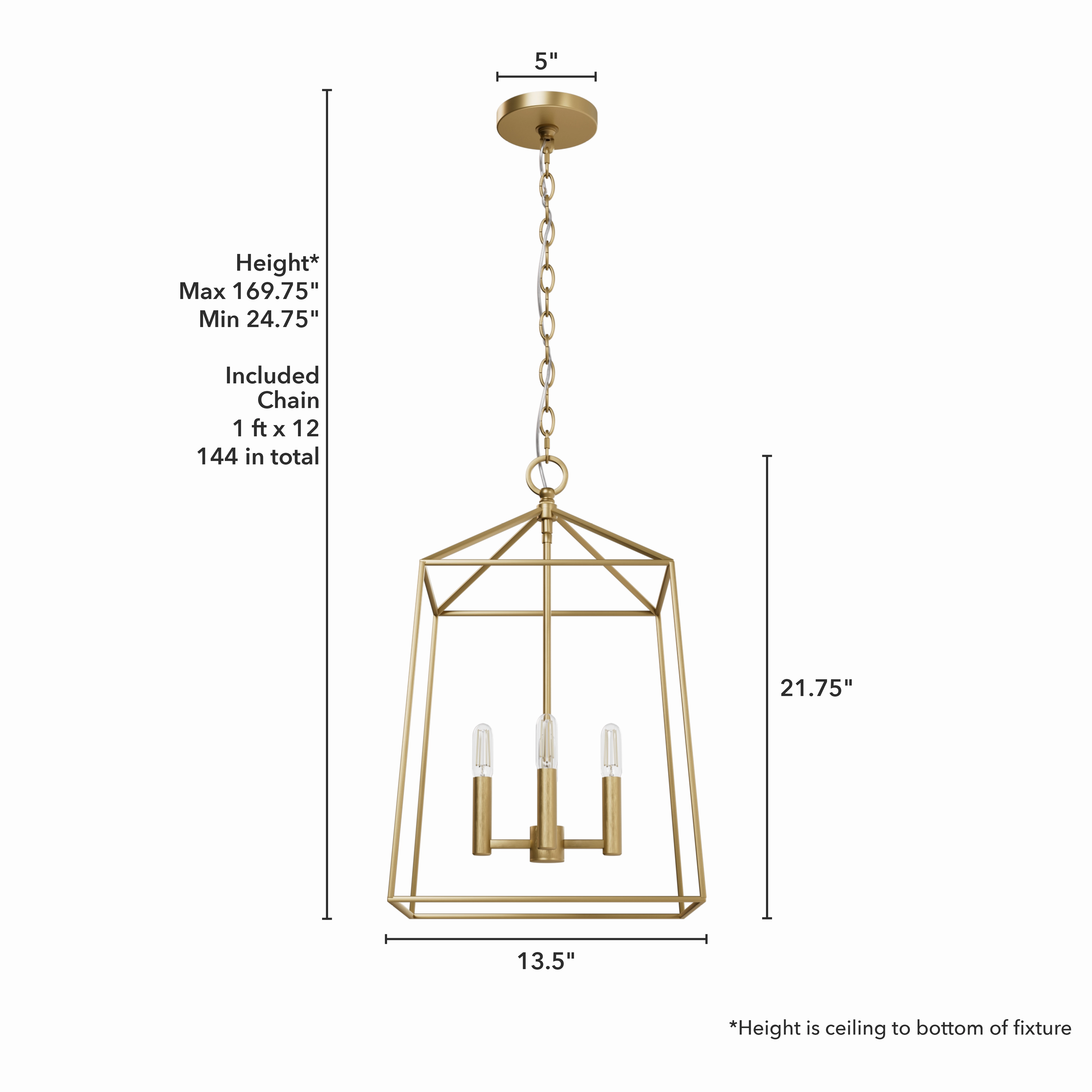 Fair Oaks Four Light Pendant Luxe Gold Cheap Ceiling Lights available
