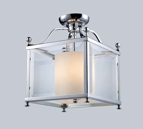 Fairview Three Light Semi Flush Mount Chrome Ceiling Lights Lighting outlet store