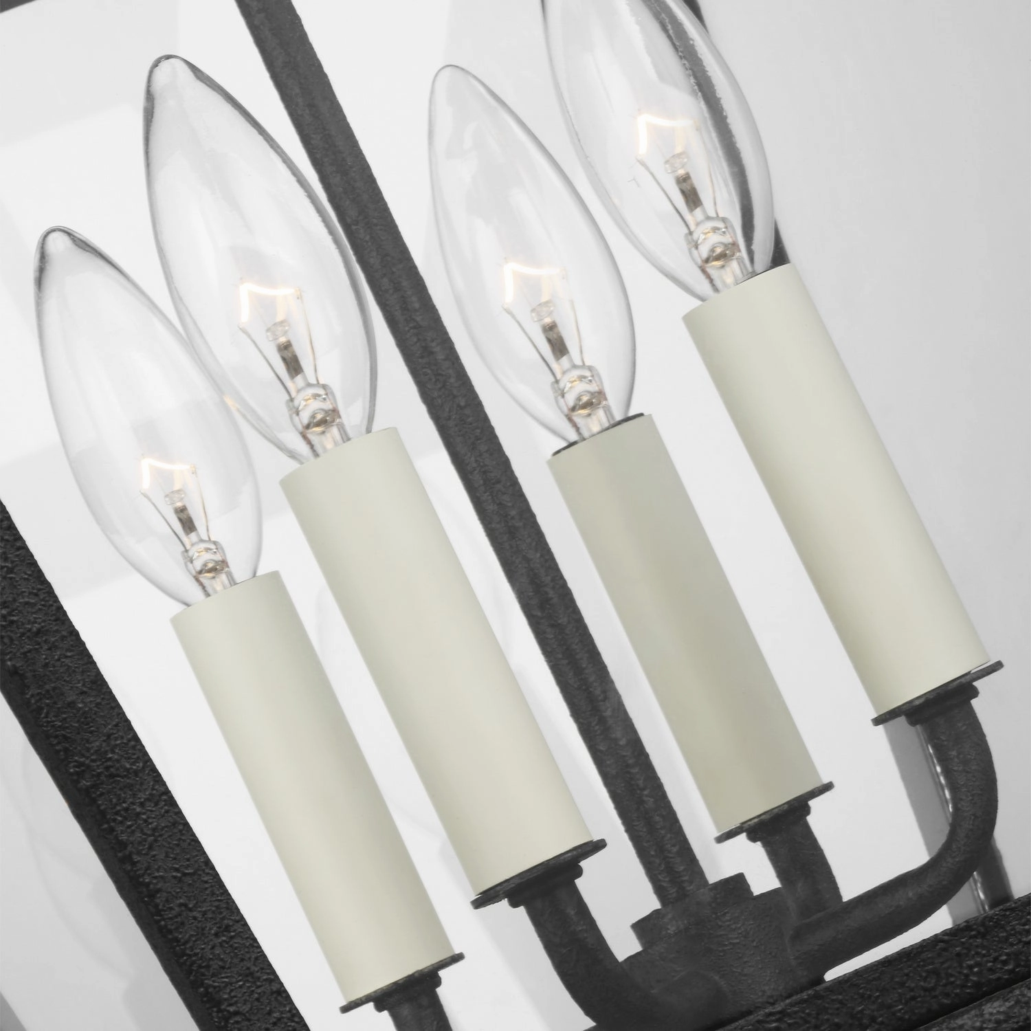 Falmouth Four Light Hanging Lantern Dark Weathered Zinc Modern Outdoor Hanging Lights