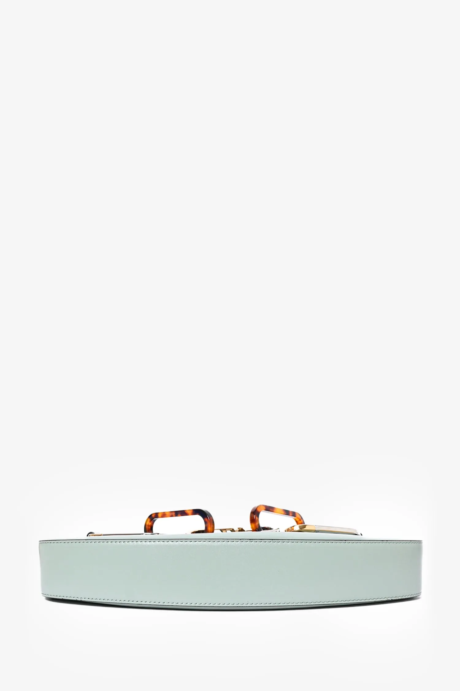 Fendi 2022 Mint Green Leather 'O'Lock Swing' Shoulder Bag