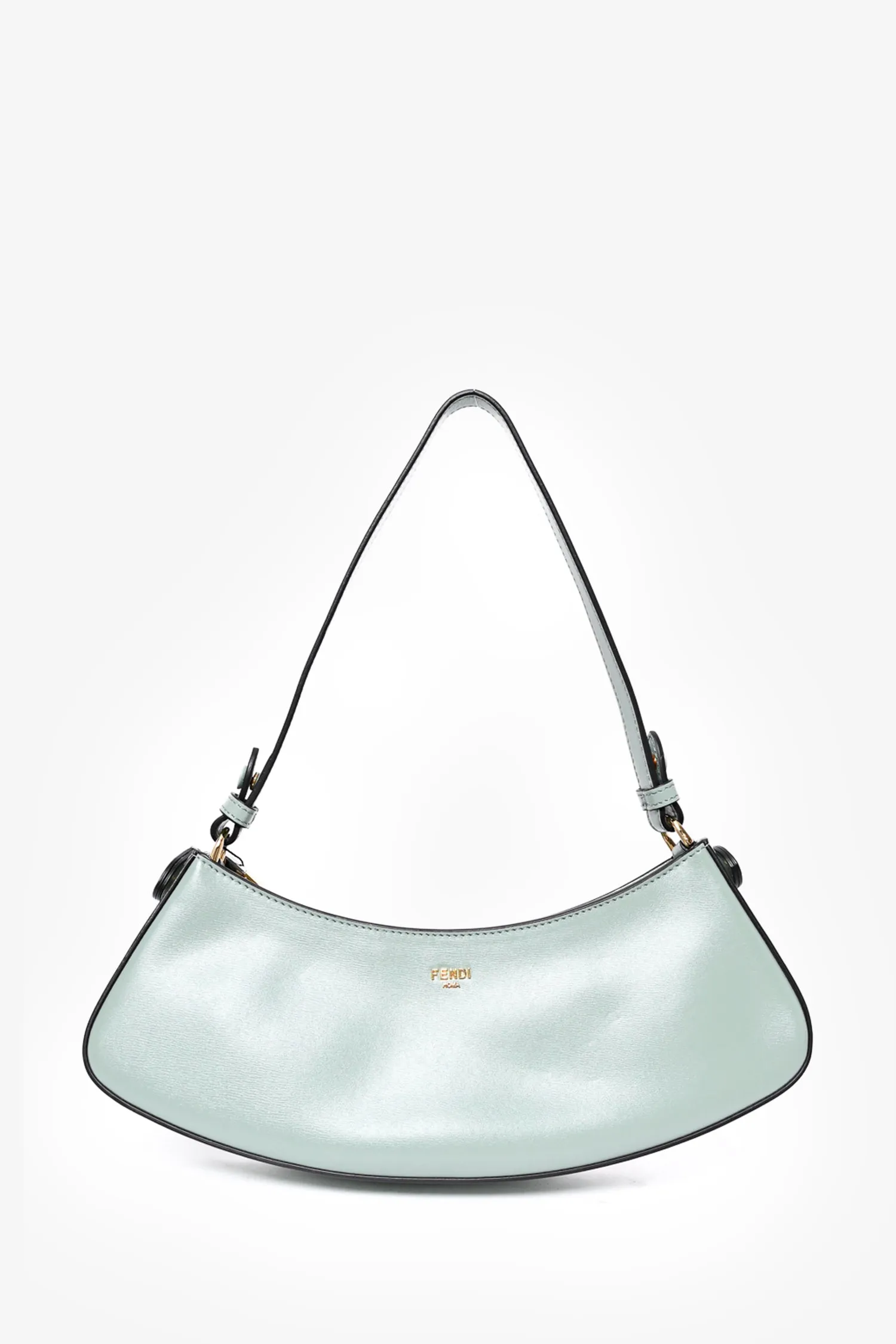 Fendi 2022 Mint Green Leather 'O'Lock Swing' Shoulder Bag