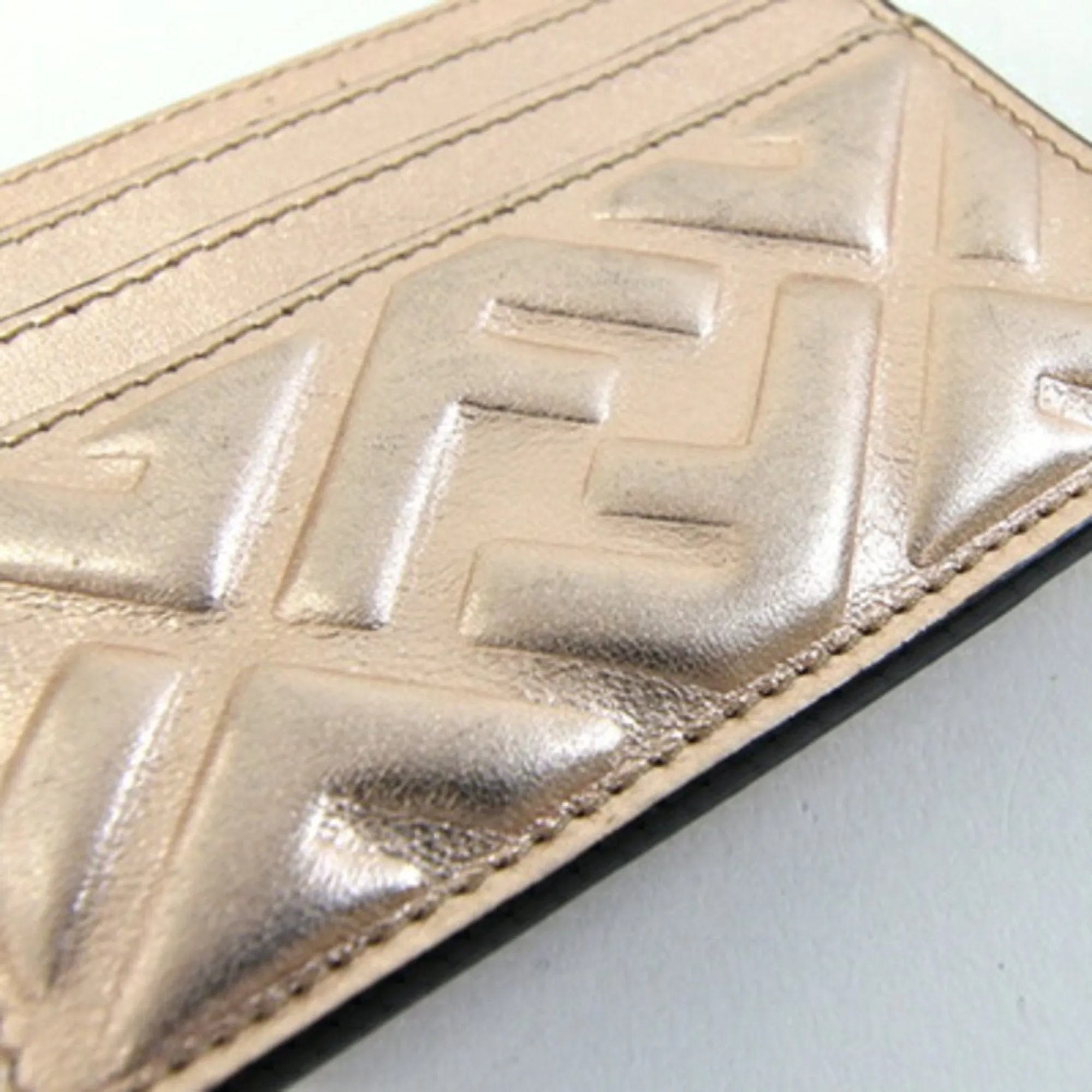 Fendi Champagne Peach Leather Coin Purse/Coin Case (Pre-Owned)