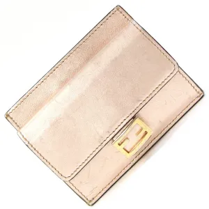 Fendi Champagne Peach Leather Coin Purse/Coin Case (Pre-Owned)