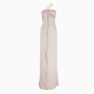 Fendi One-Shoulder Antique Pink Silk Dress Women