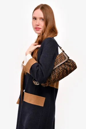 Fendi Vintage Brown Zucca Print Shoulder Bag