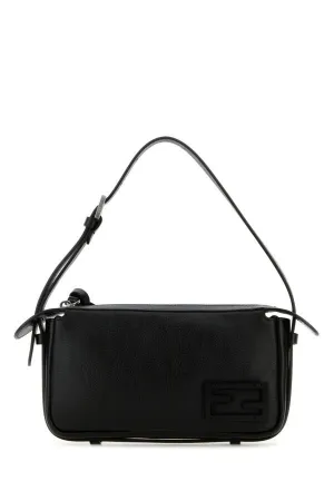 Fendi Woman Black Leather Mini Simply Fendi Shoulder Bag