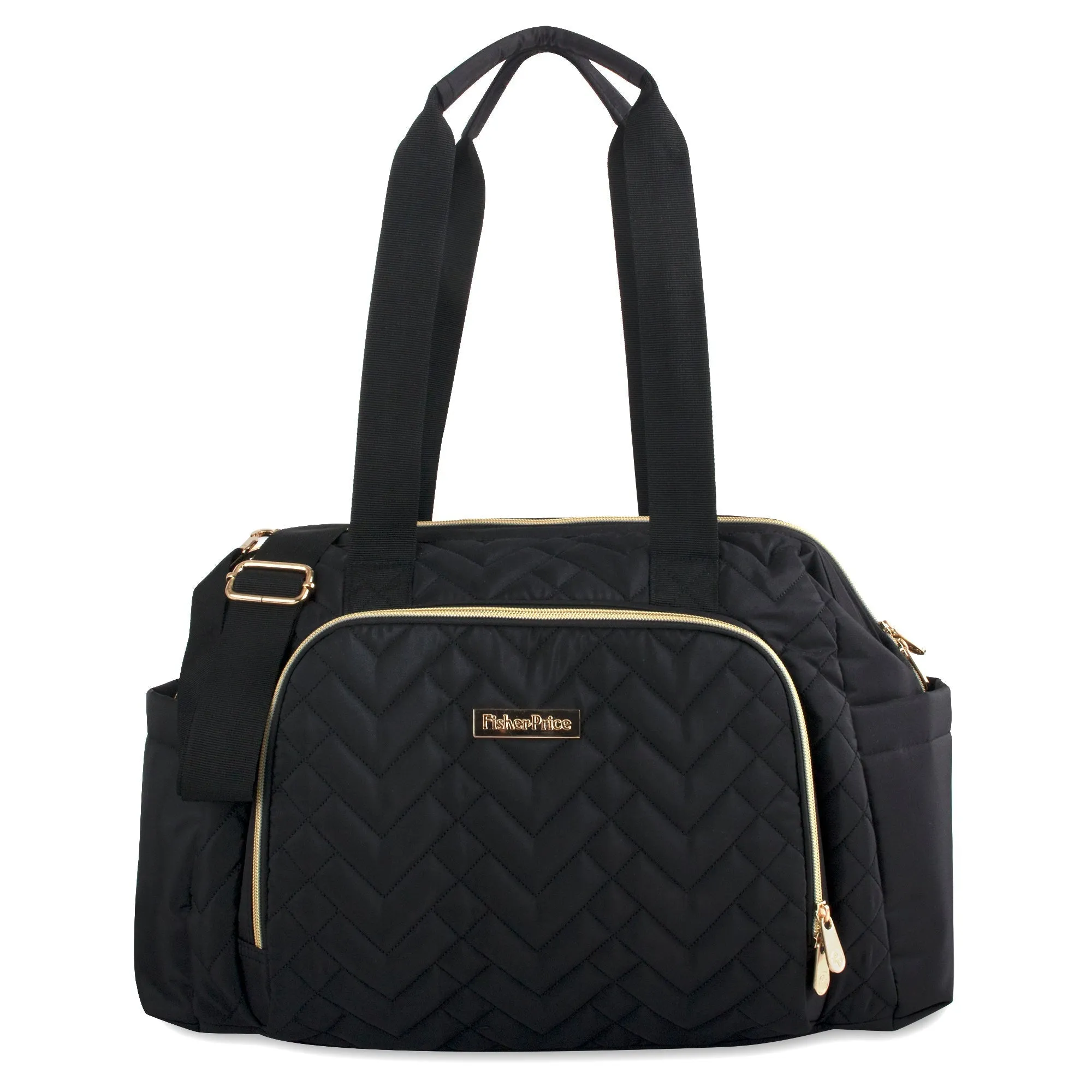 Fisher Price Quilted Signature Black Diaper Bag Tote