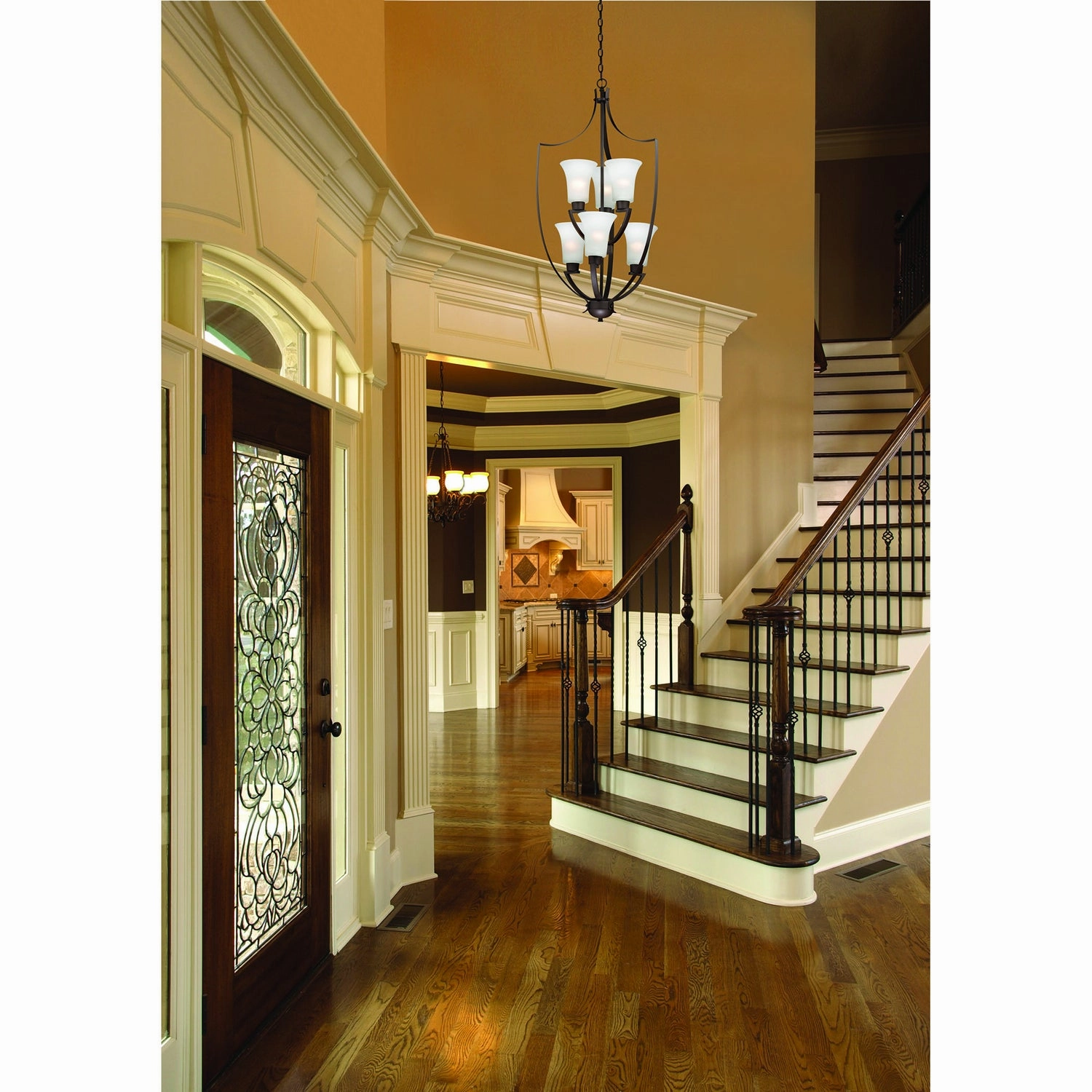 Foyer Six Light Chandelier Oil Rubbed Bronze Designer Ceiling Lights for less