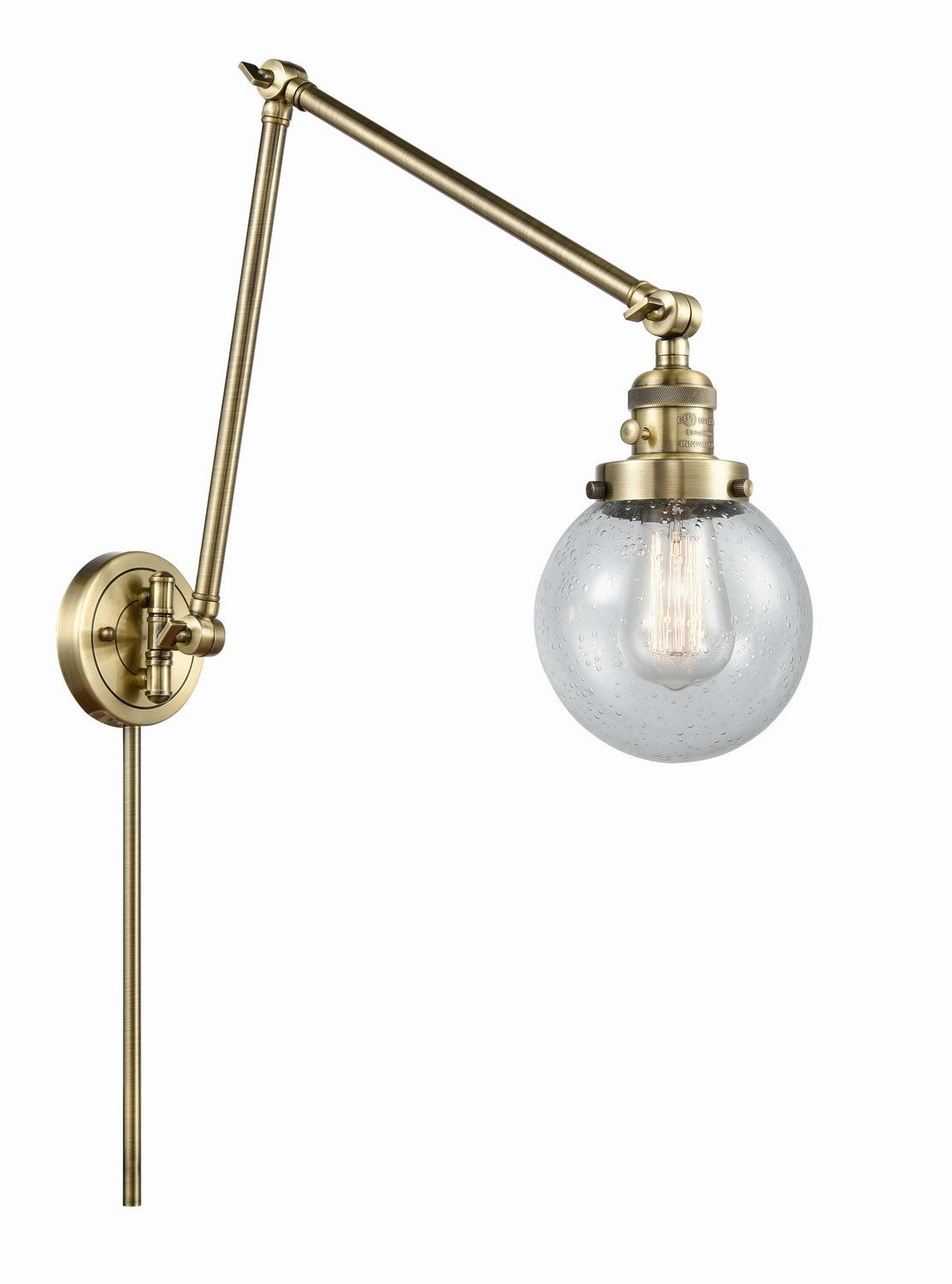 Franklin Restoration LED Swing Arm Lamp Antique Brass Wall Lights for decor discount