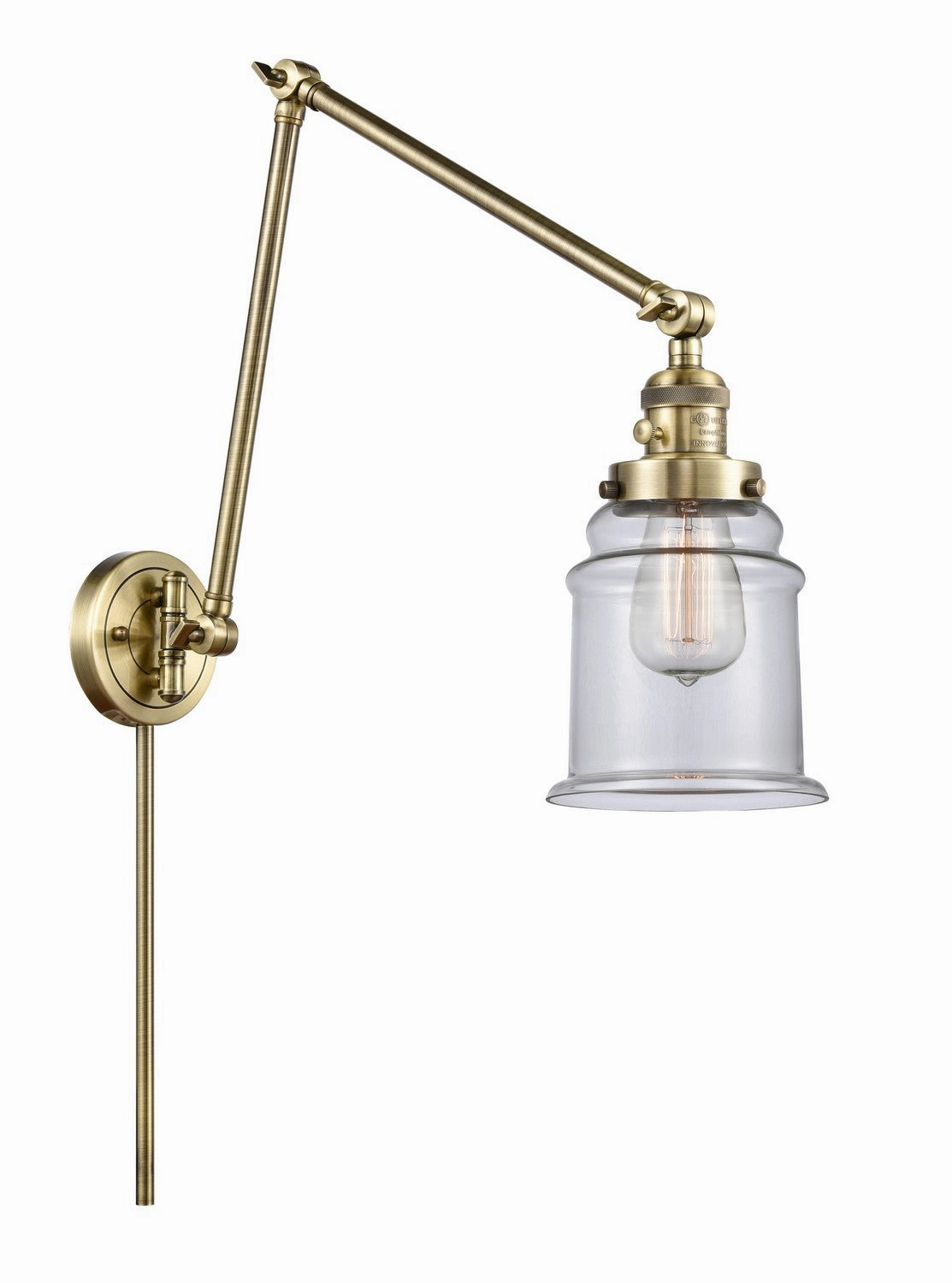 Franklin Restoration LED Swing Arm Lamp Antique Brass Wall Lights for decor discount
