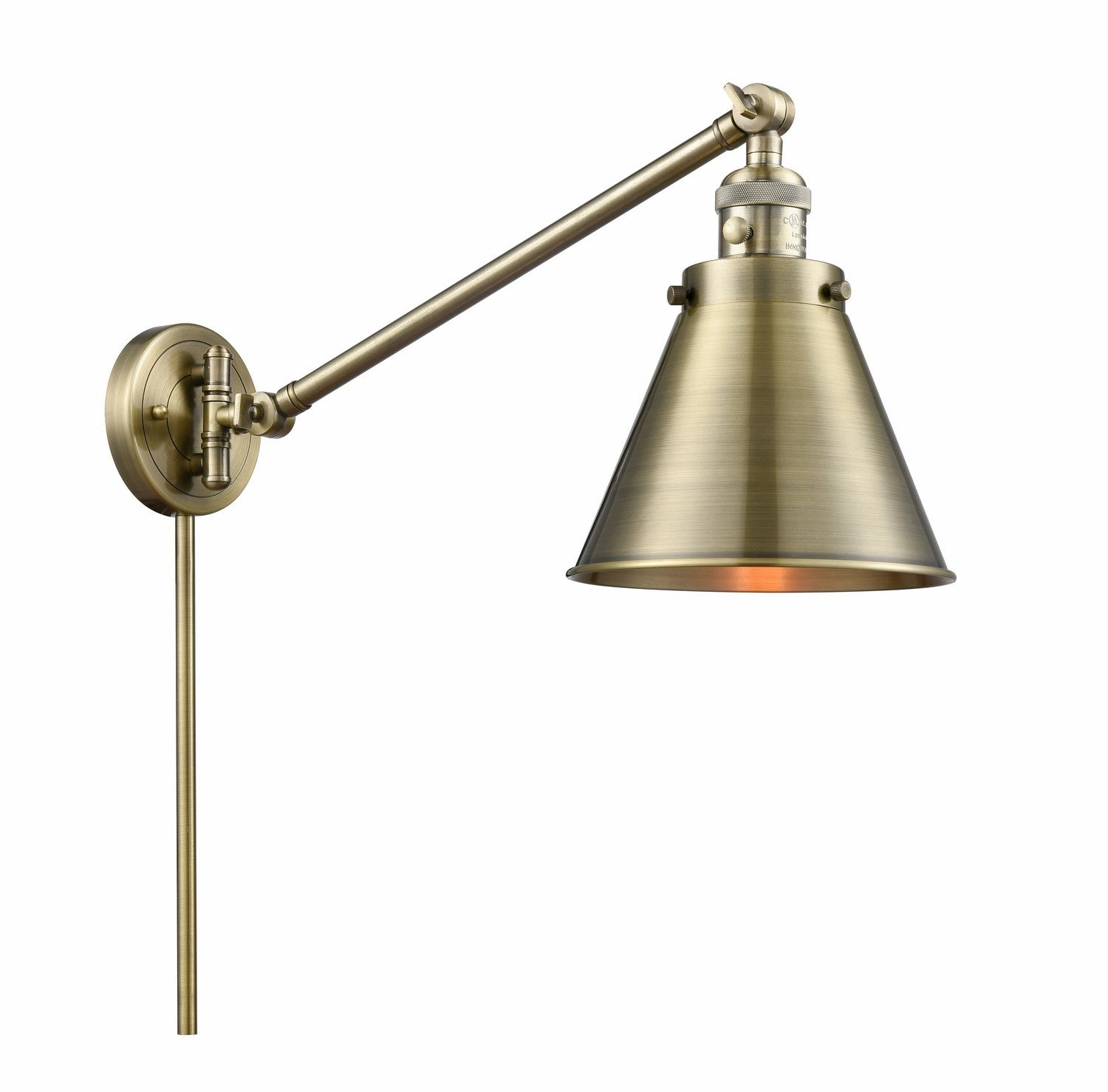 Franklin Restoration LED Swing Arm Lamp Antique Brass Best Wall Lights online store