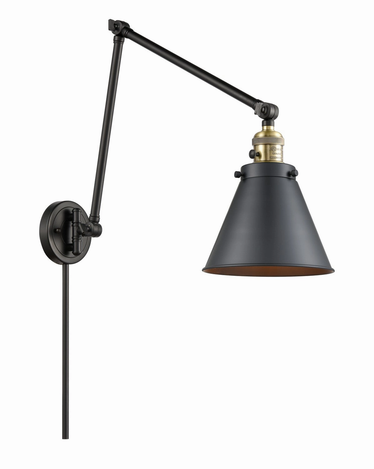 Franklin Restoration LED Swing Arm Lamp Black Antique Brass Wall Lights for decor discount