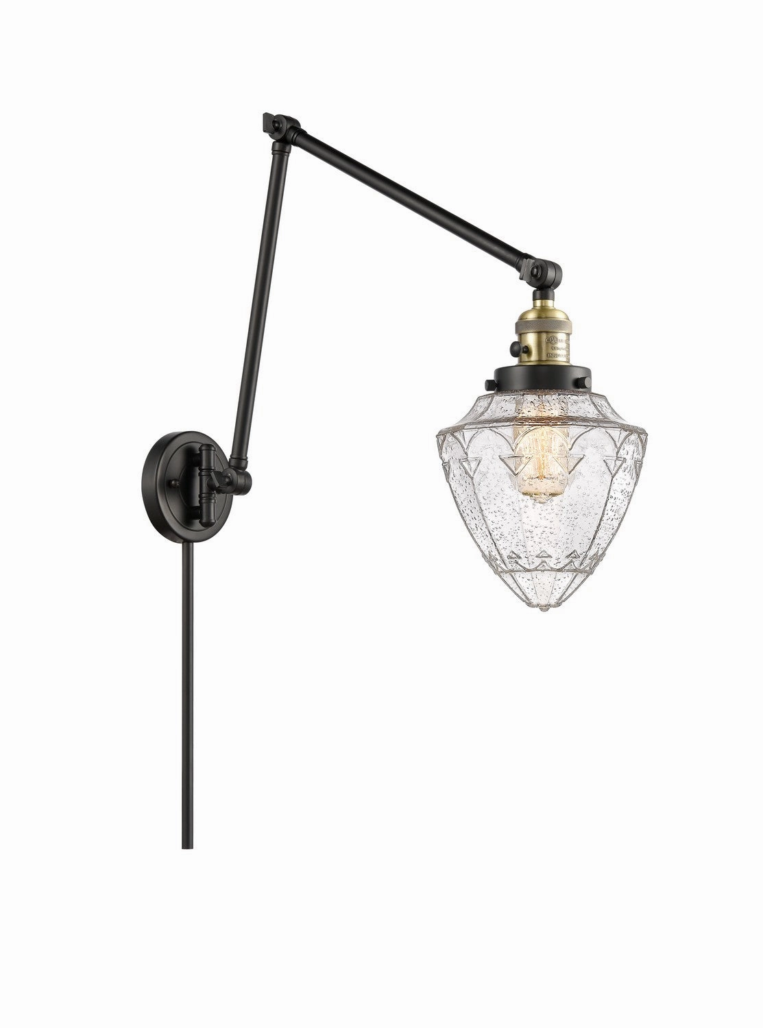 Franklin Restoration LED Swing Arm Lamp Black Antique Brass Wall Lights for decor discount