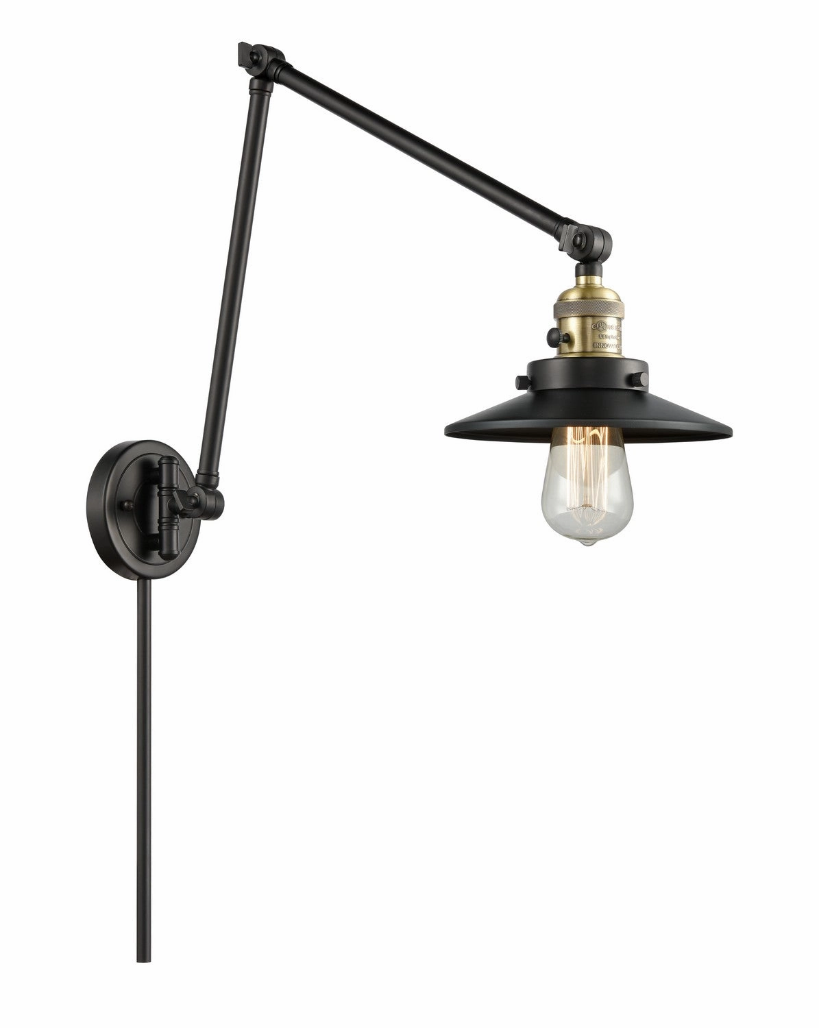 Franklin Restoration LED Swing Arm Lamp Black Antique Brass Wall Lights for decor discount