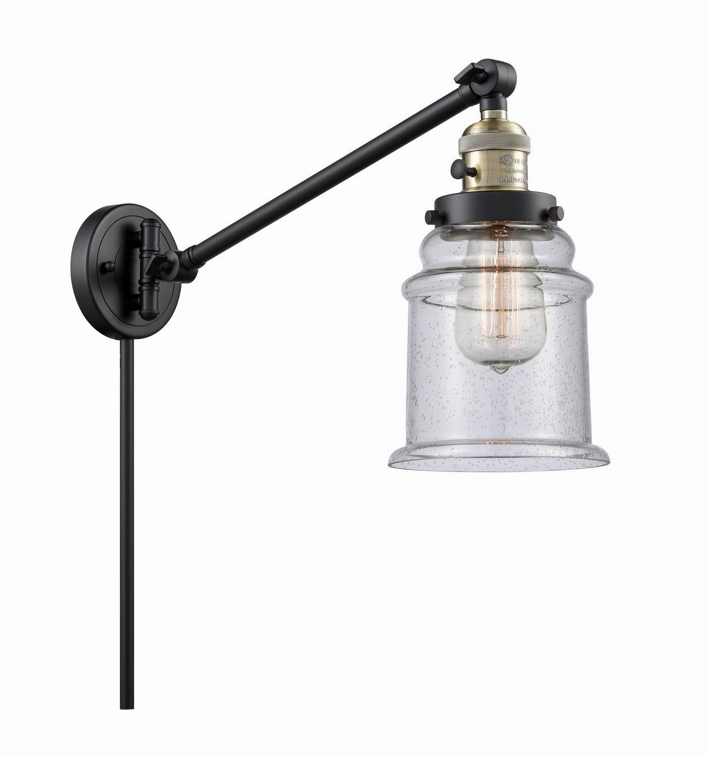 Franklin Restoration LED Swing Arm Lamp Black Antique Brass Best Wall Lights online store