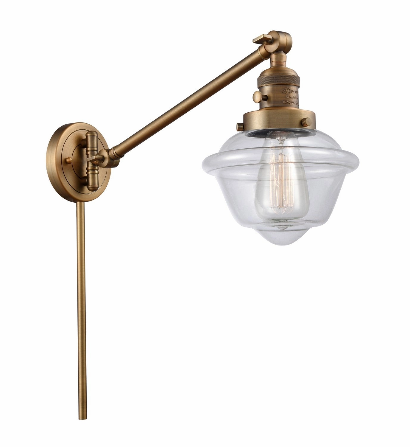 Franklin Restoration LED Swing Arm Lamp Brushed Brass Best Wall Lights online store