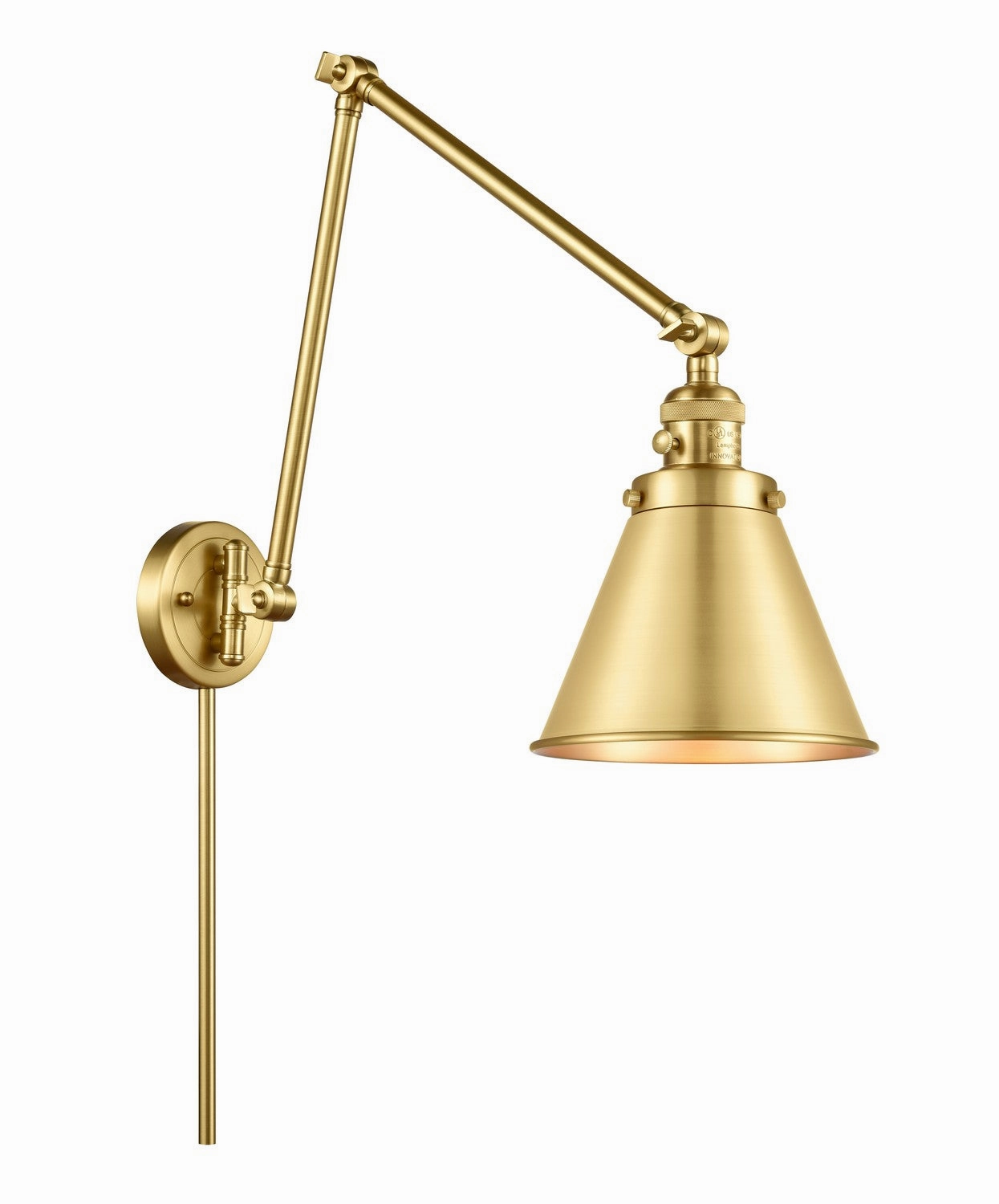 Franklin Restoration LED Swing Arm Lamp Satin Gold Wall Lights for decor discount