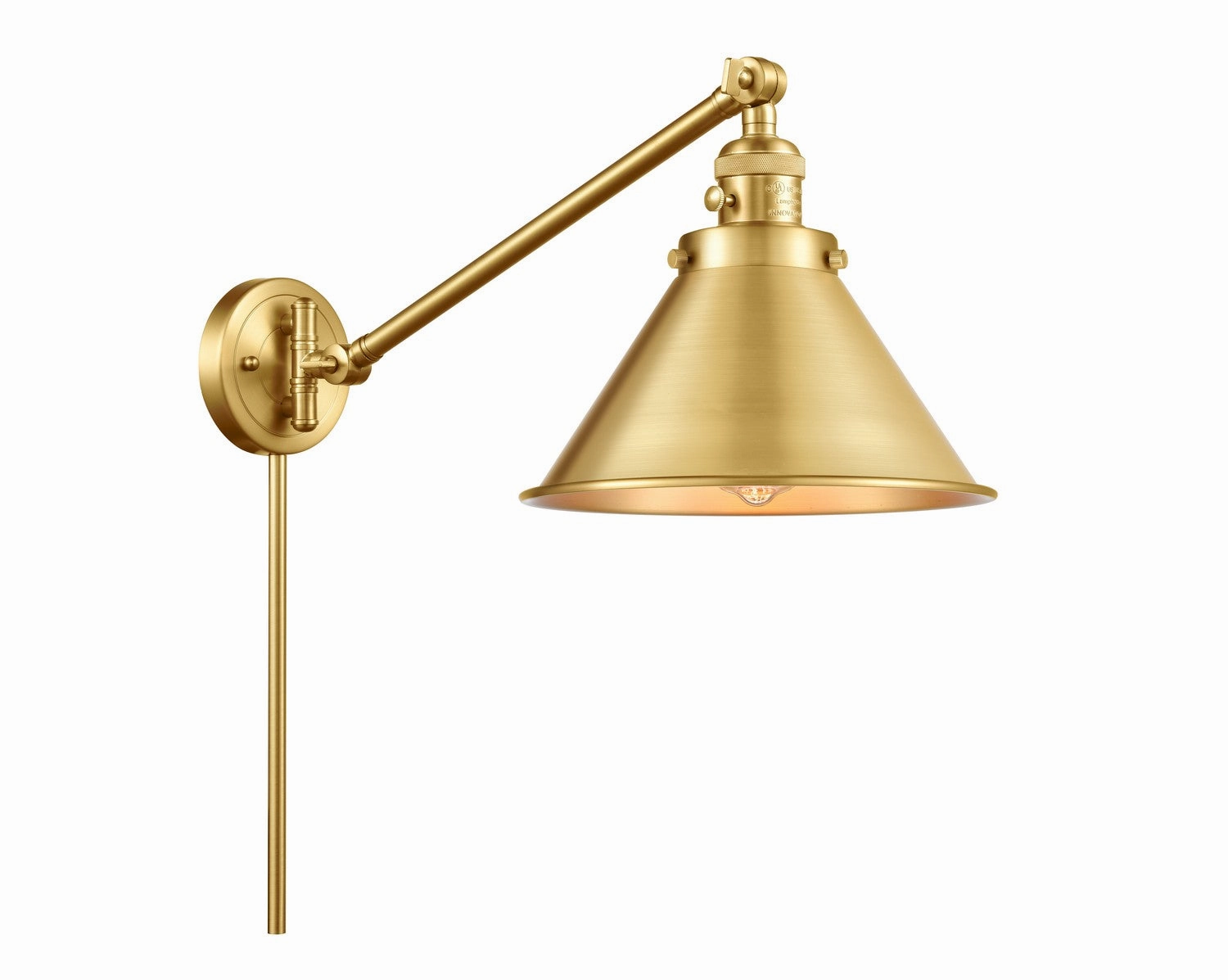 Franklin Restoration LED Swing Arm Lamp Satin Gold Best Wall Lights online store